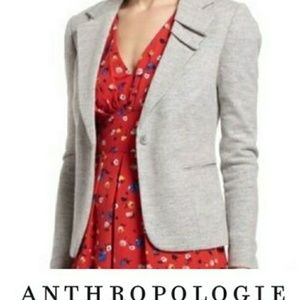 Anthropologie Elevenses Gray Wool Blend Blazer